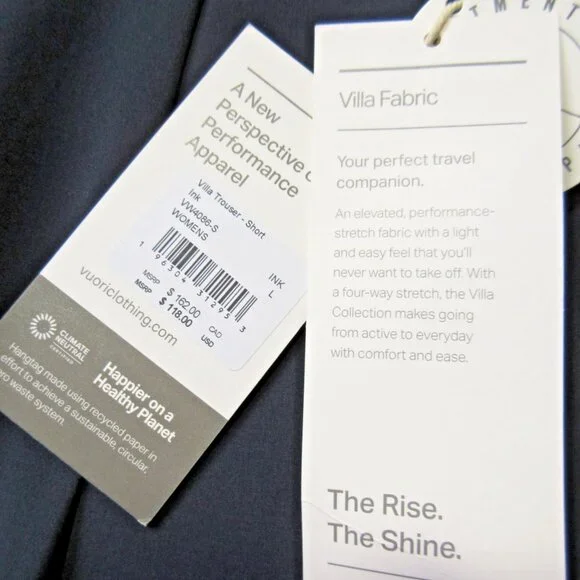 NWT Vuori VW4086 Villa Trouser in Ink Pleated Lightweight Wide Leg Pants L Short - Picture 3 of 5